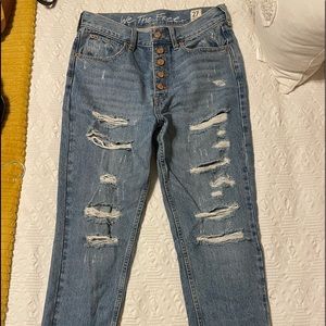 Free People Ripped Slim Straight Jeans